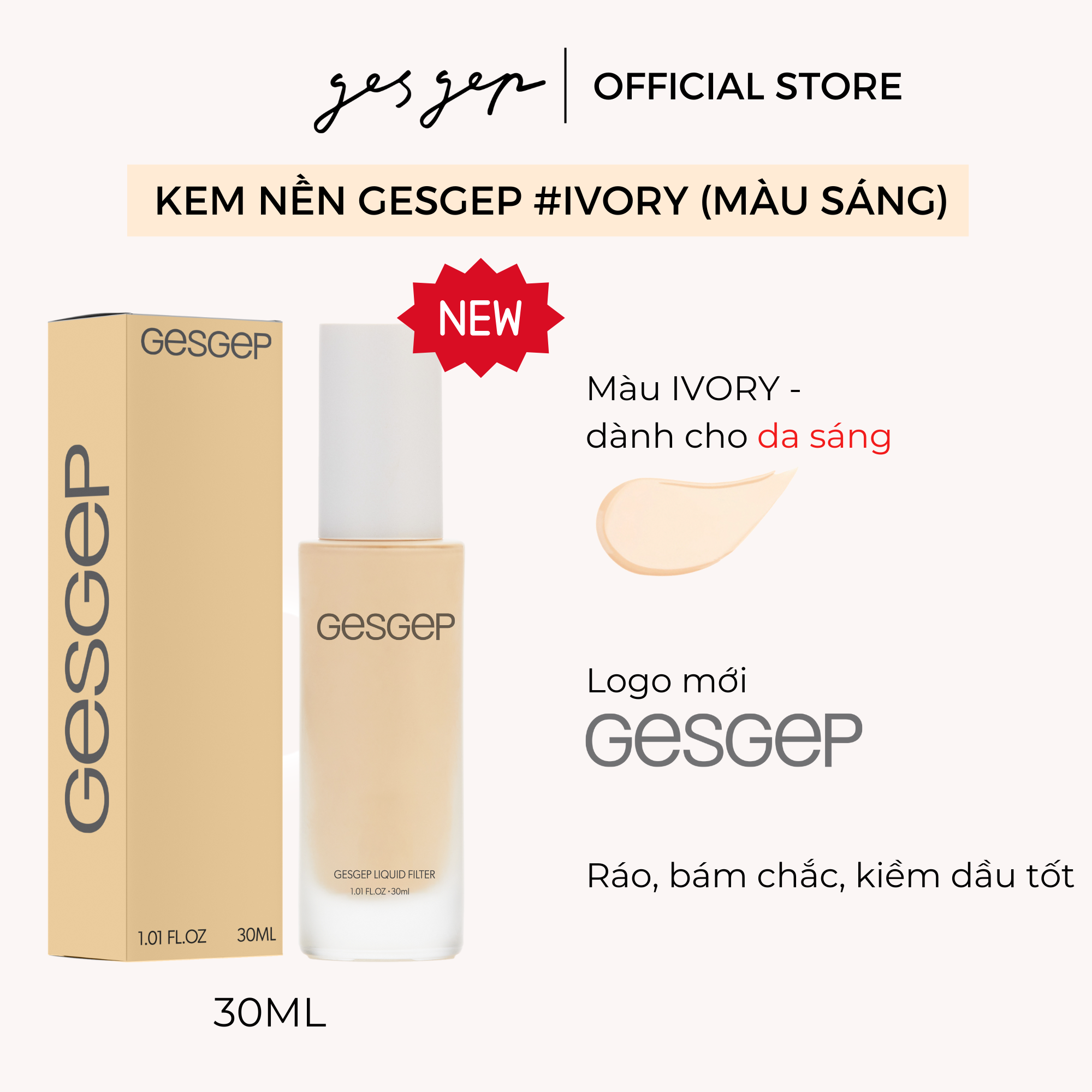 kem nền gesgep liquid filter ivory kem nền gesgep liquid filter ivory