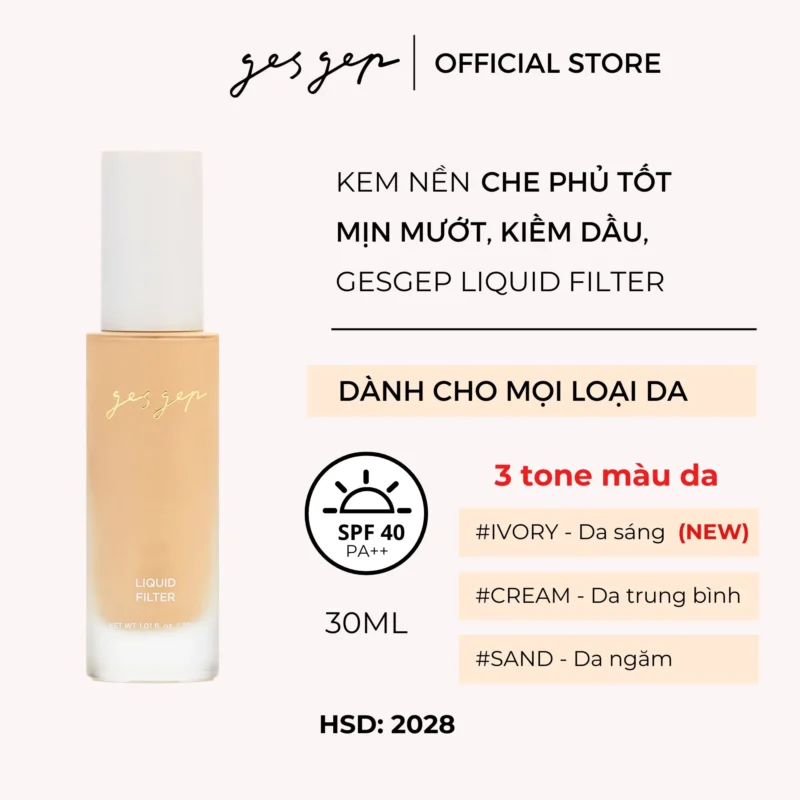 Kem nền Gesgep LIQUID FILTER SAND / CREAM / IVORY