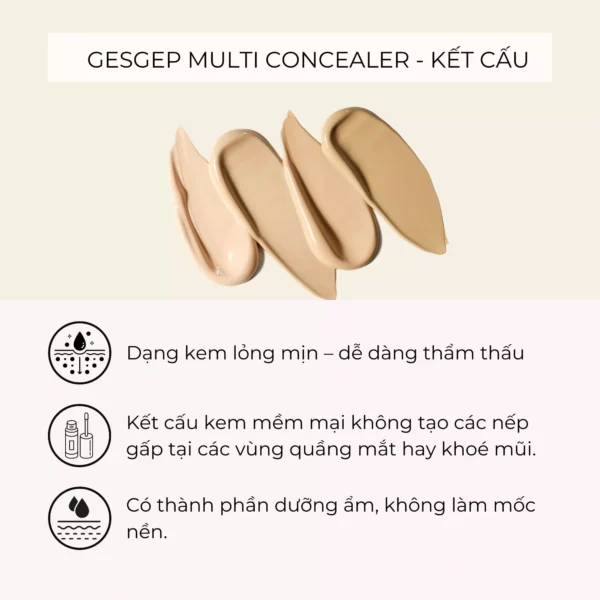 Kem che khuyết điểm Gesgep kết cấu siêu mịn, mỏng nhẹ, dễ tán