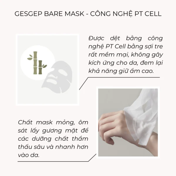 Mặt nạ gesgep Bare Mask khả năng giữ ẩm cao