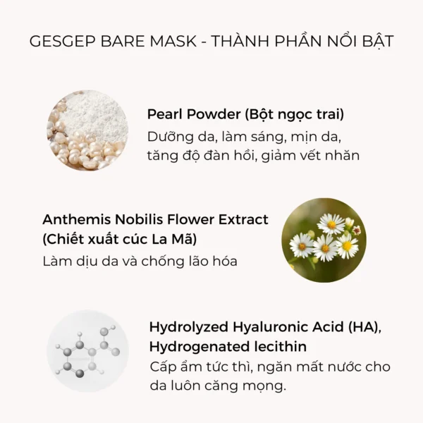 Mặt nạ gesgep Bare Mask cấp ẩm sâu