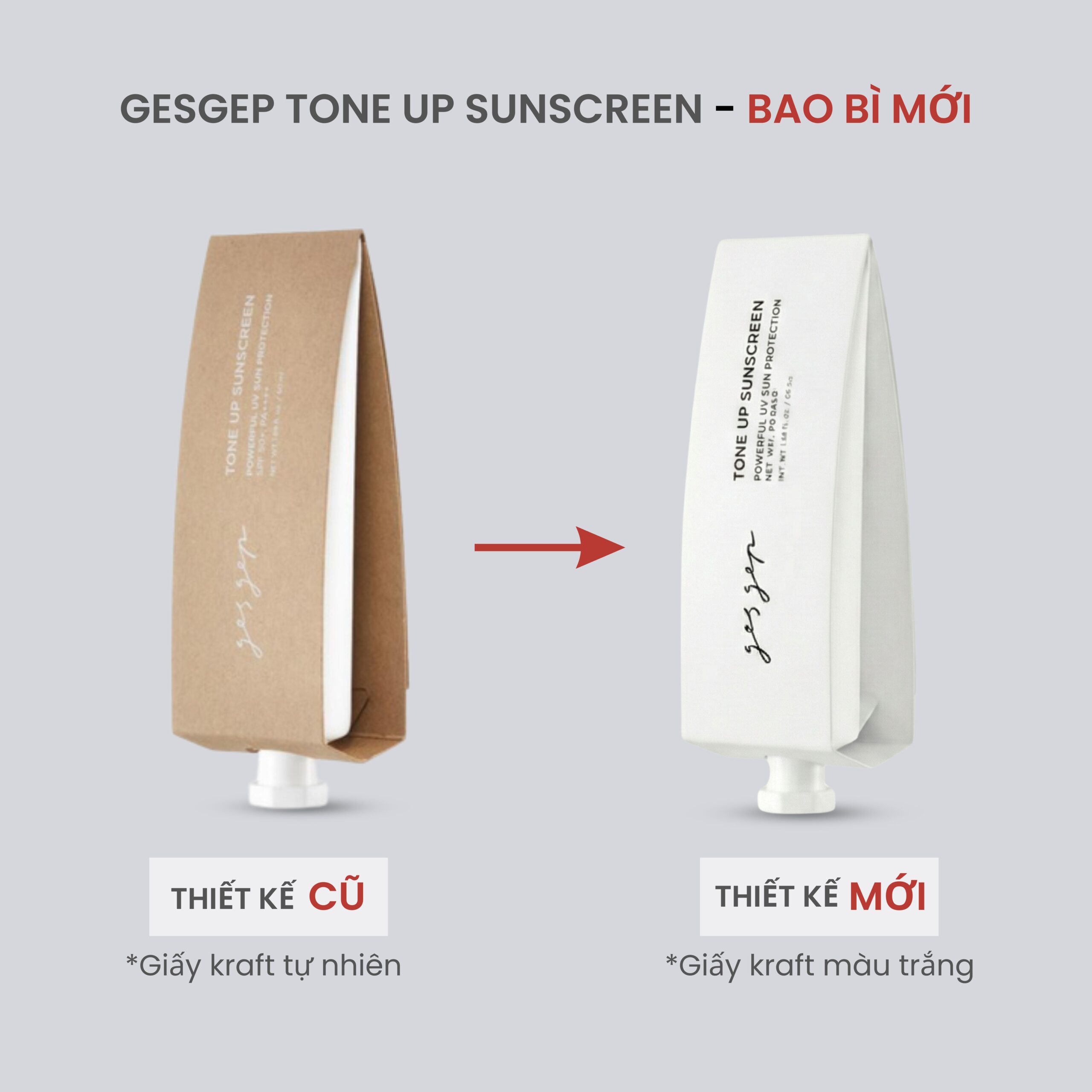 Ảnh bao bì mới, cũ KCN (3) kem chống nắng gesgep