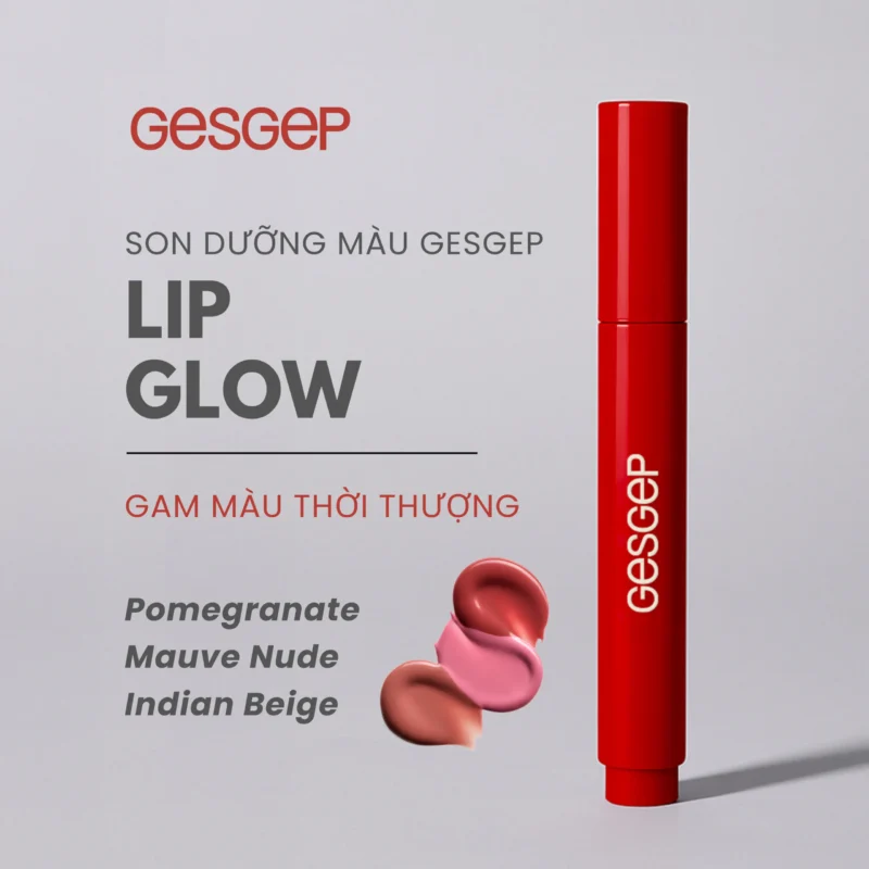 Son dưỡng môi có màu Gesgep Lip Glow mềm môi, ngừa nứt nẻ 1,7g